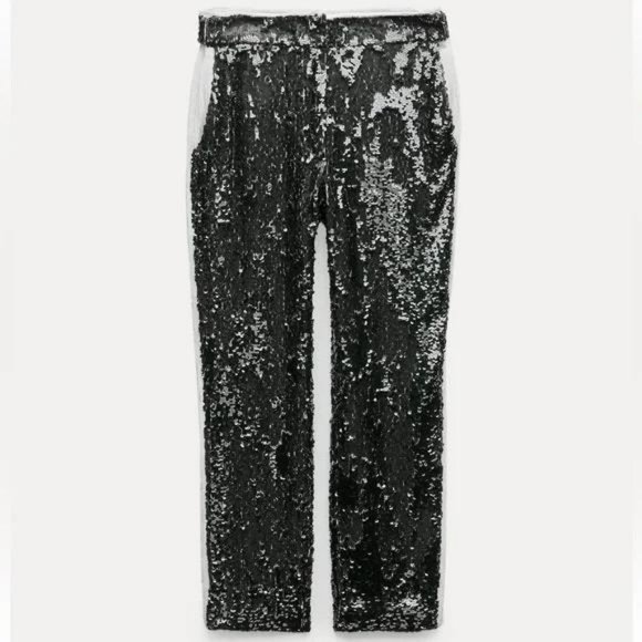 ZARA SEQUIN PANTS ZW COLLECTION - Picture 1 of 5